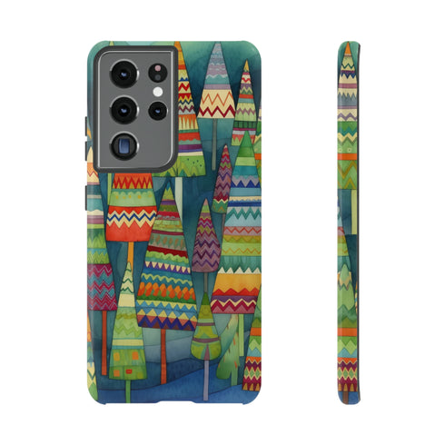 Knitted Christmas Trees - Impact Resistant Phone Case Samsung Galaxy S21 Ultra Glossy